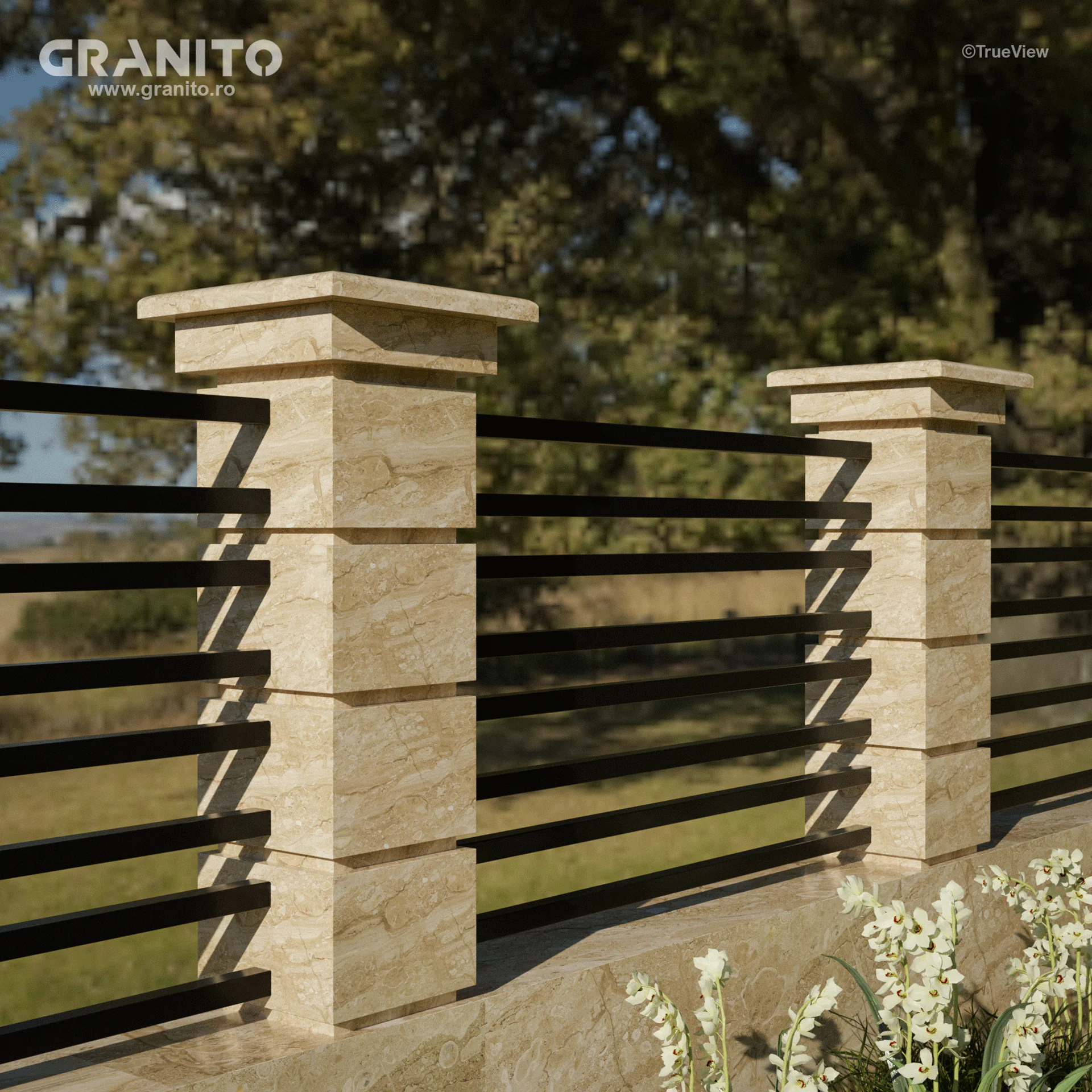 Capace pentru Gard Marmură Breccia Sarda - Image 2
