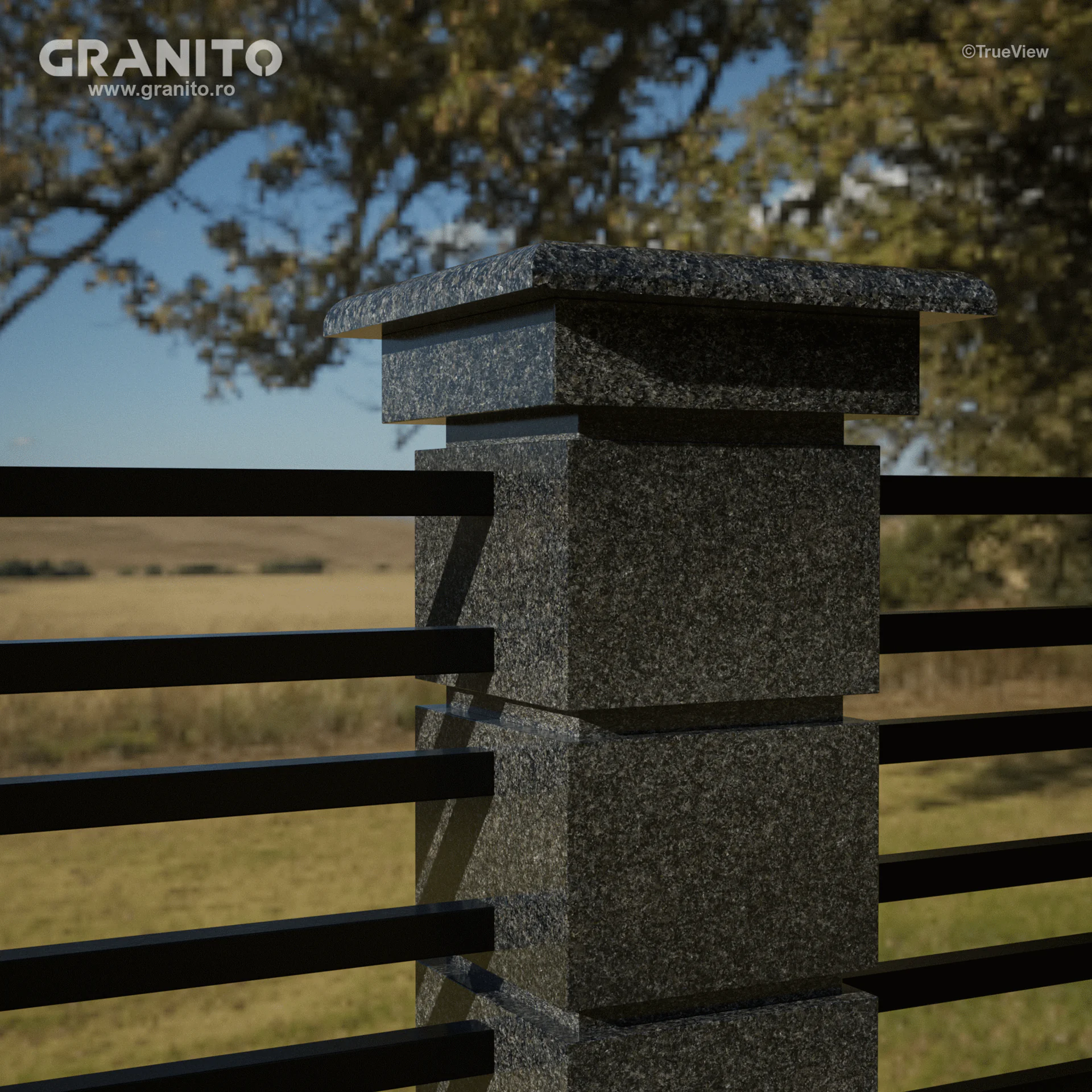 Capace pentru Gard Granit Nero Africa - Image 2