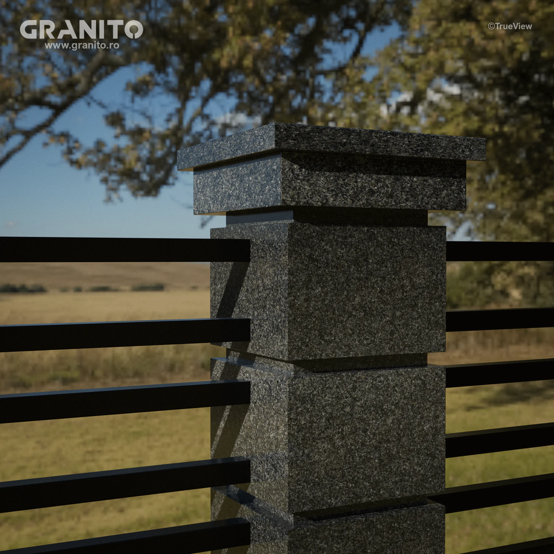 Capace pentru Gard Granit Nero Africa - Image 3