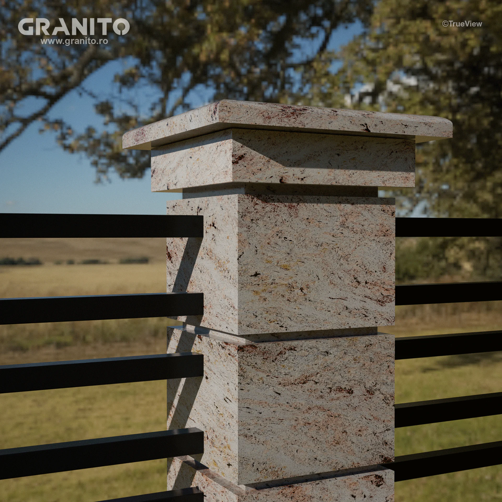 Capace pentru Gard Granit Ivory Brown - Image 3