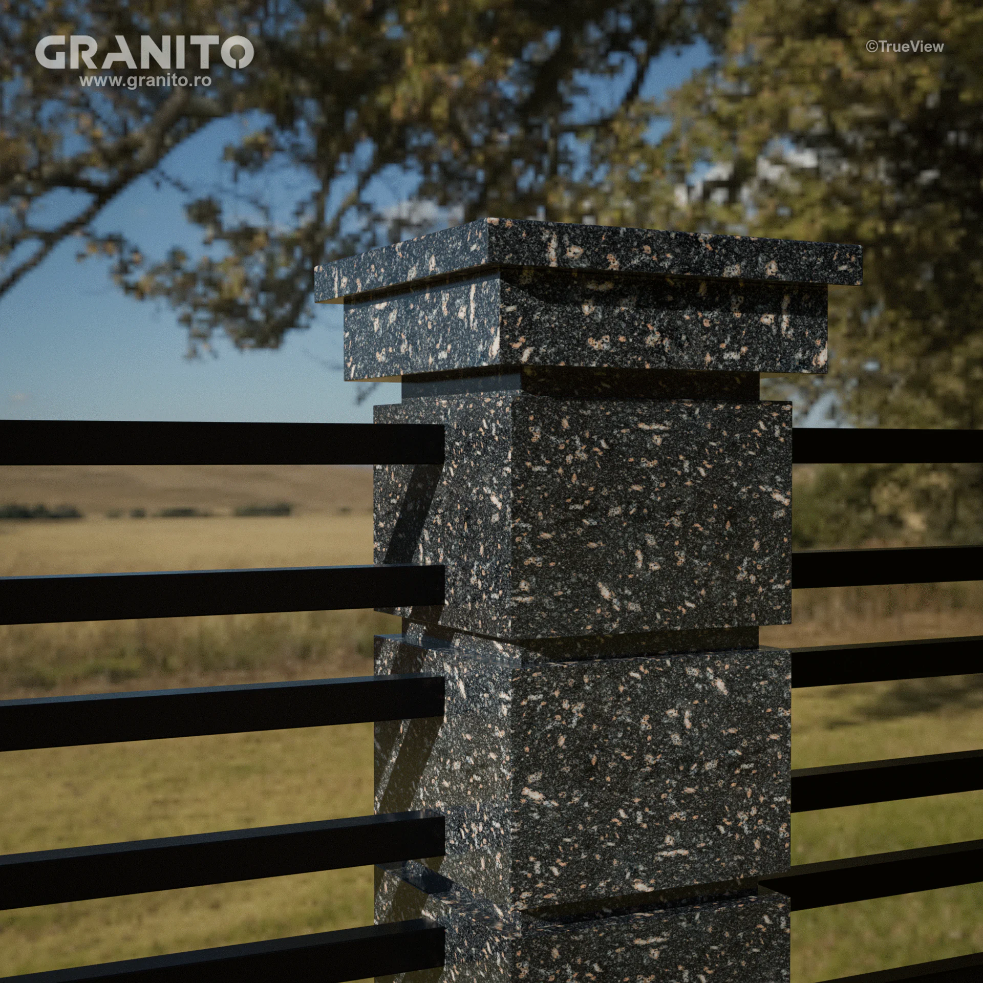 Capace pentru Gard Granit Black Aswan - Image 2