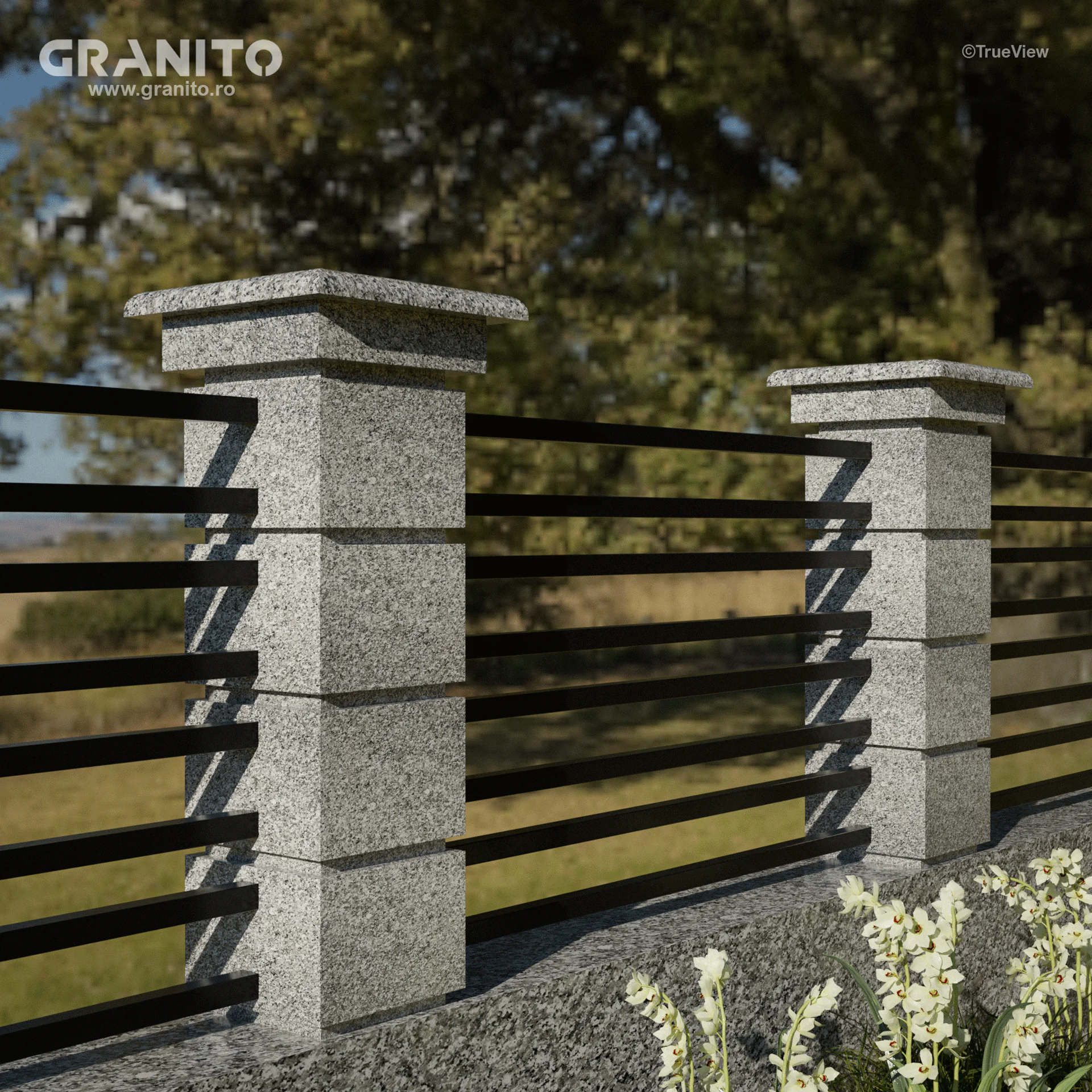 Capace pentru Gard Granit Bianco Sardo Lustruit - Image 5