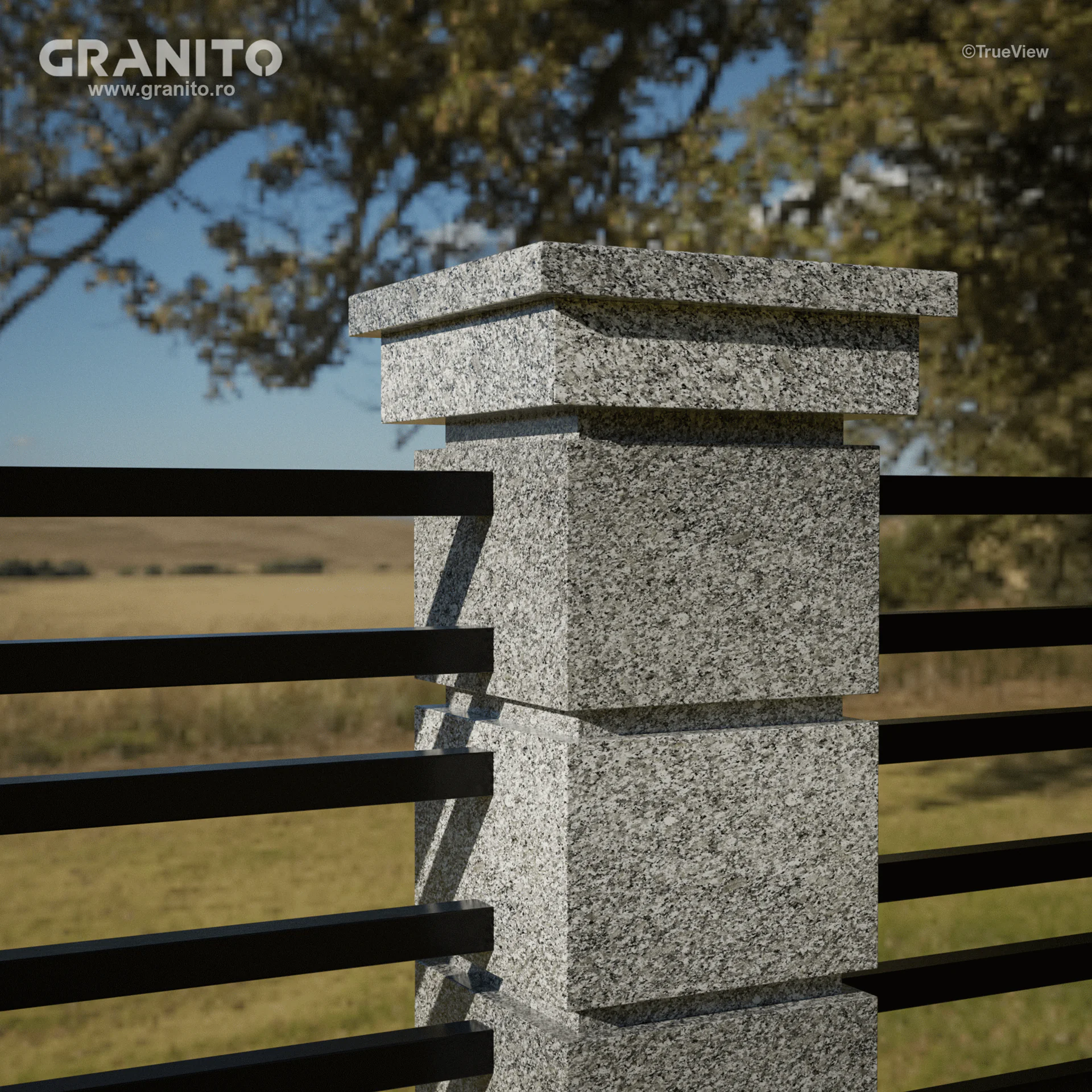 Capace pentru Gard Granit Bianco Sardo Lustruit - Image 3