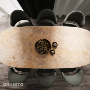 Mese Travertin Noce Cross Cut - Image 2