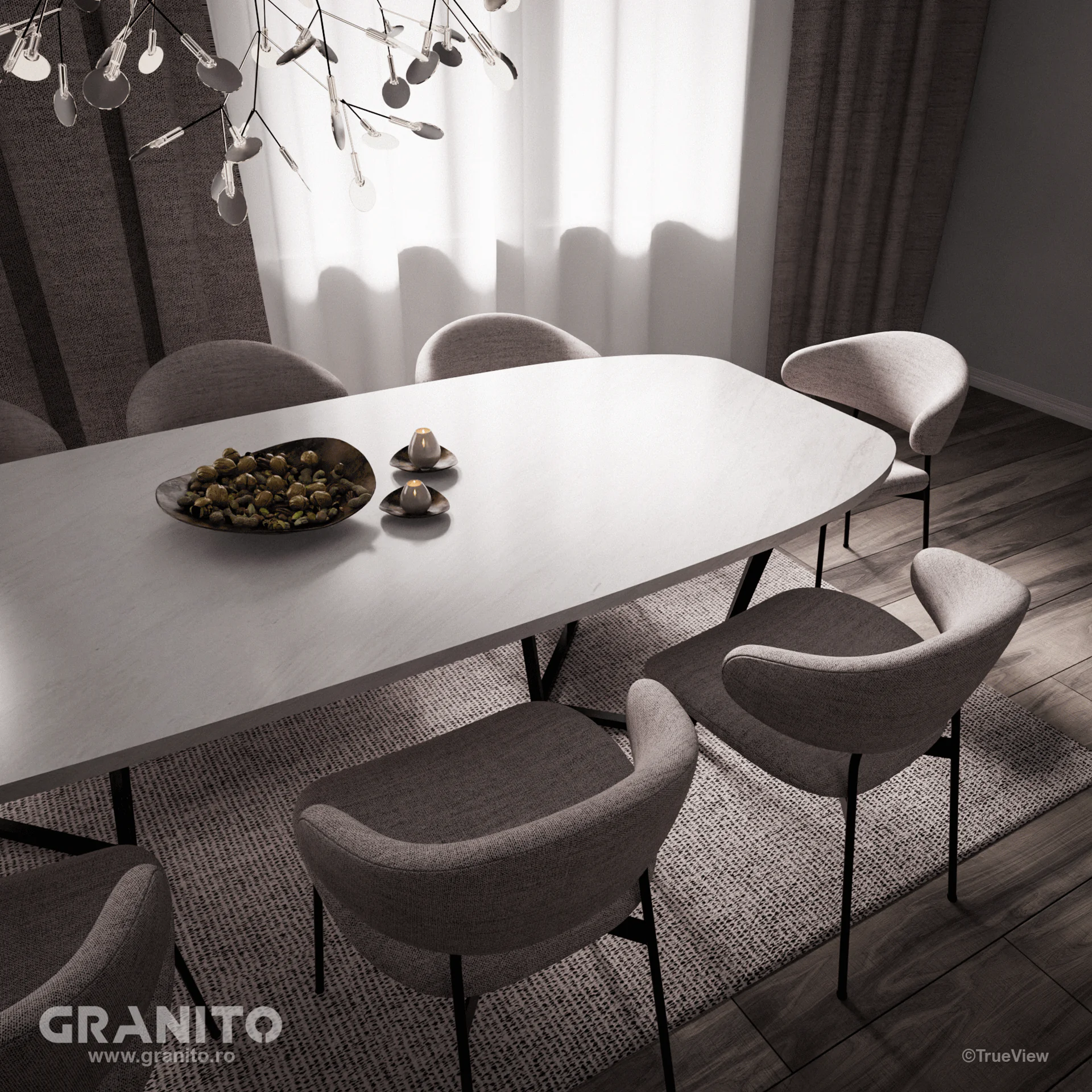 Mese Marmură Rușchița Alb - Image 4