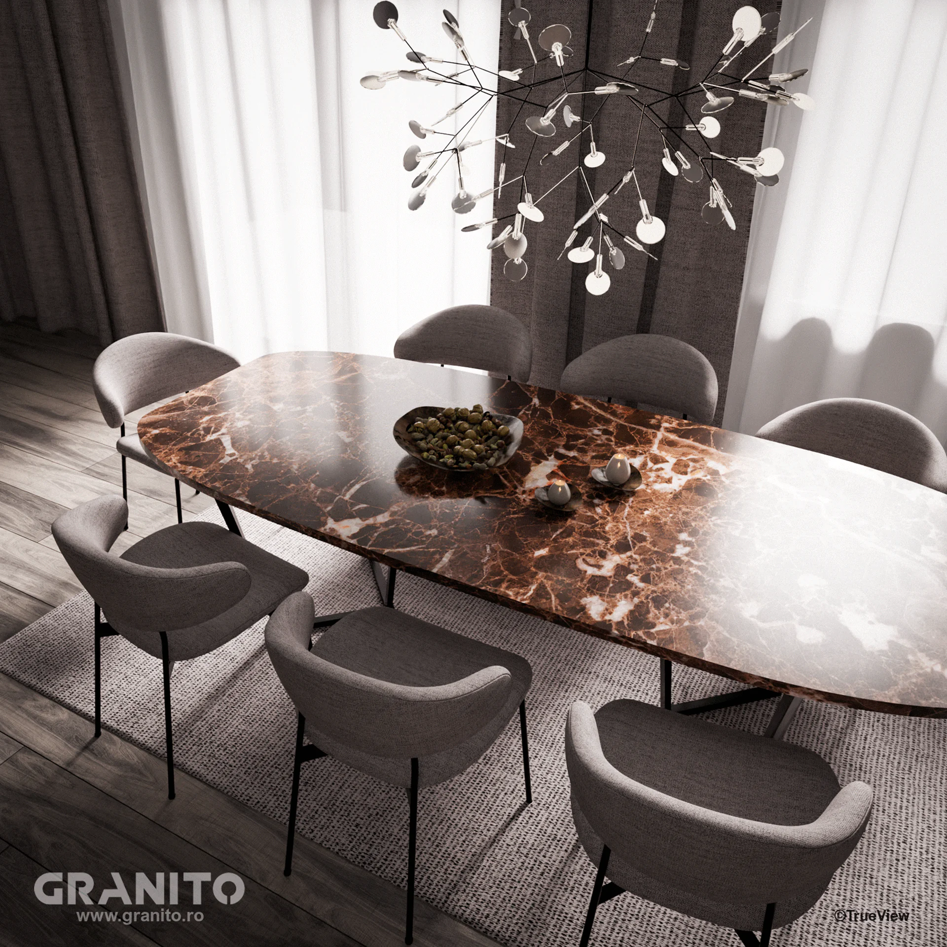 Mese Marmură Emperador Dark - Image 2