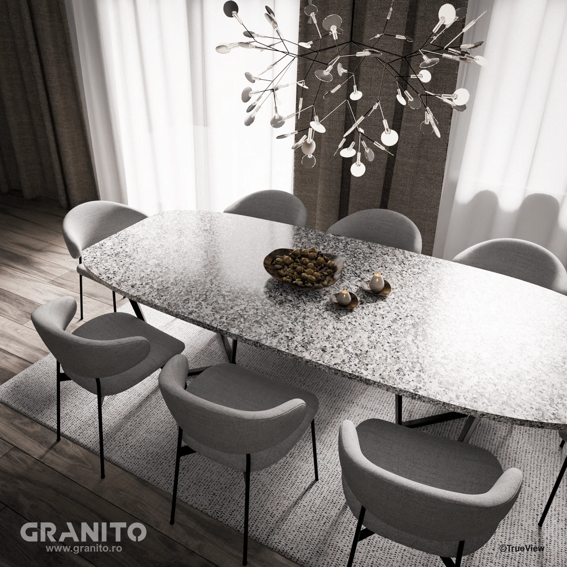 Mese Granit Bianco Sardo Lustruit - Image 1