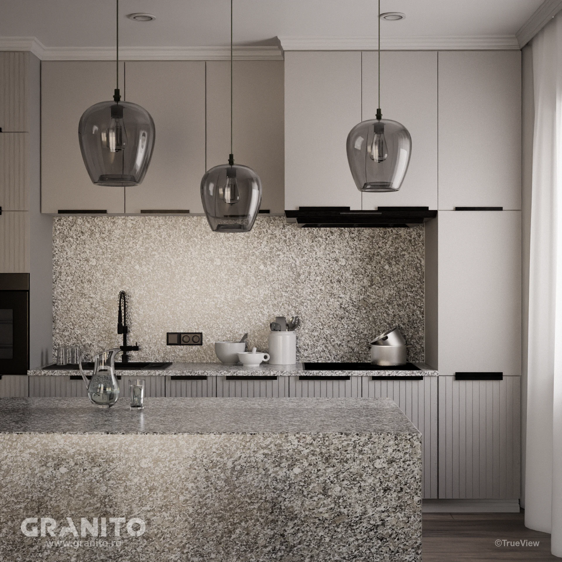 Blaturi de Bucătărie și Insule Granit Bianco Sardo Lustruit - Image 3