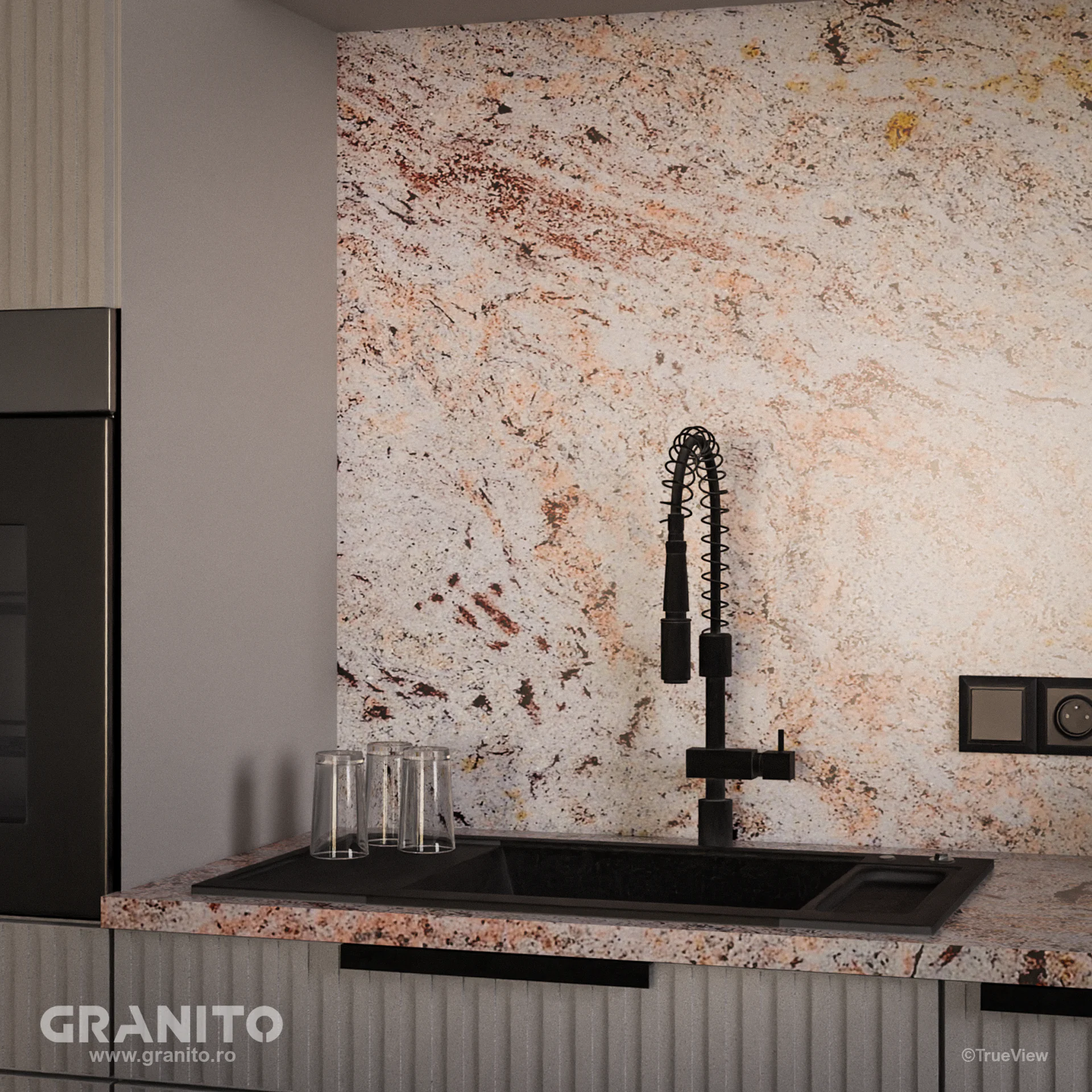 Blaturi de Bucătărie și Insule Granit Ivory Brown - Image 2