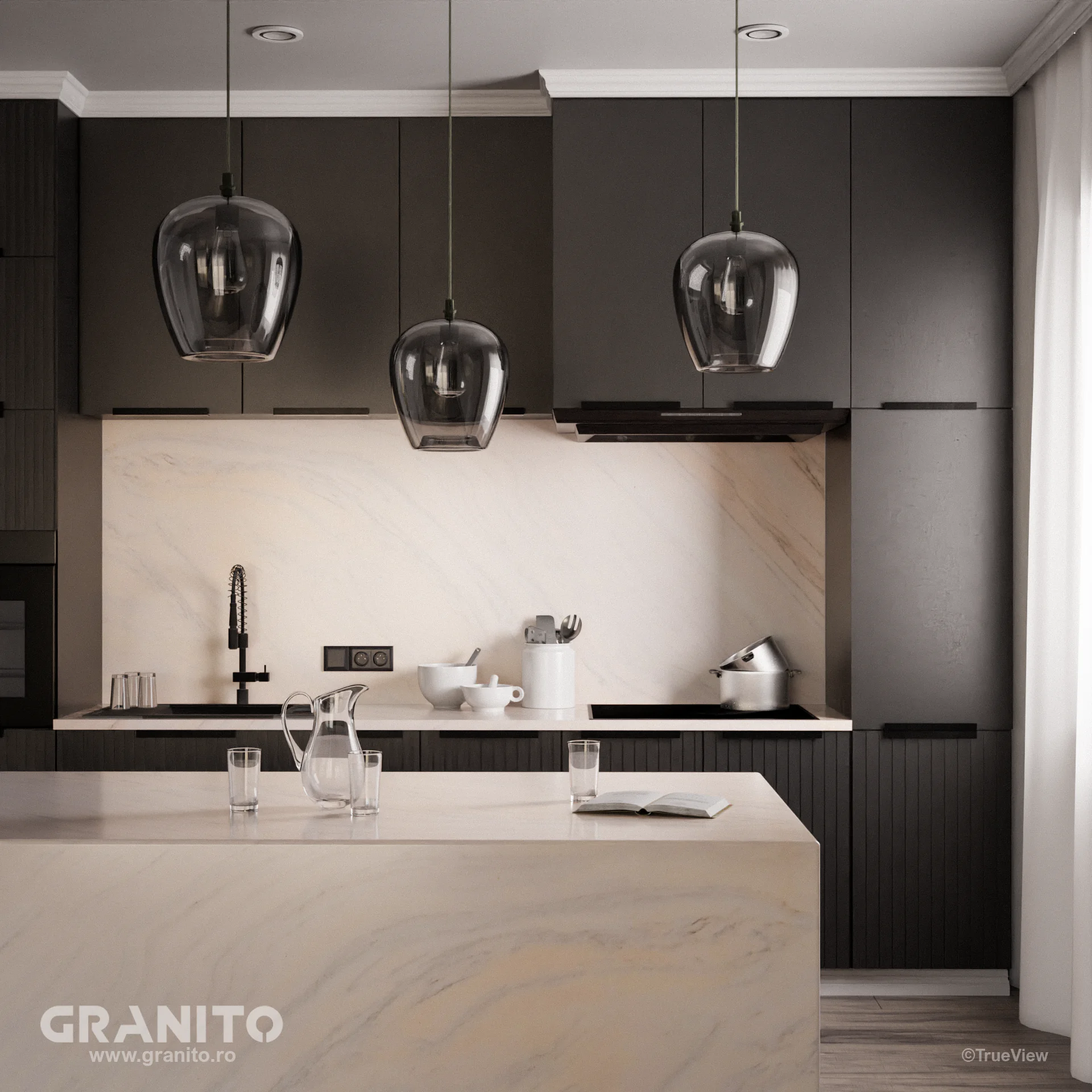 Blaturi de Bucătărie și Insule Marmură Rușchița Alb-Gălbui - Image 1