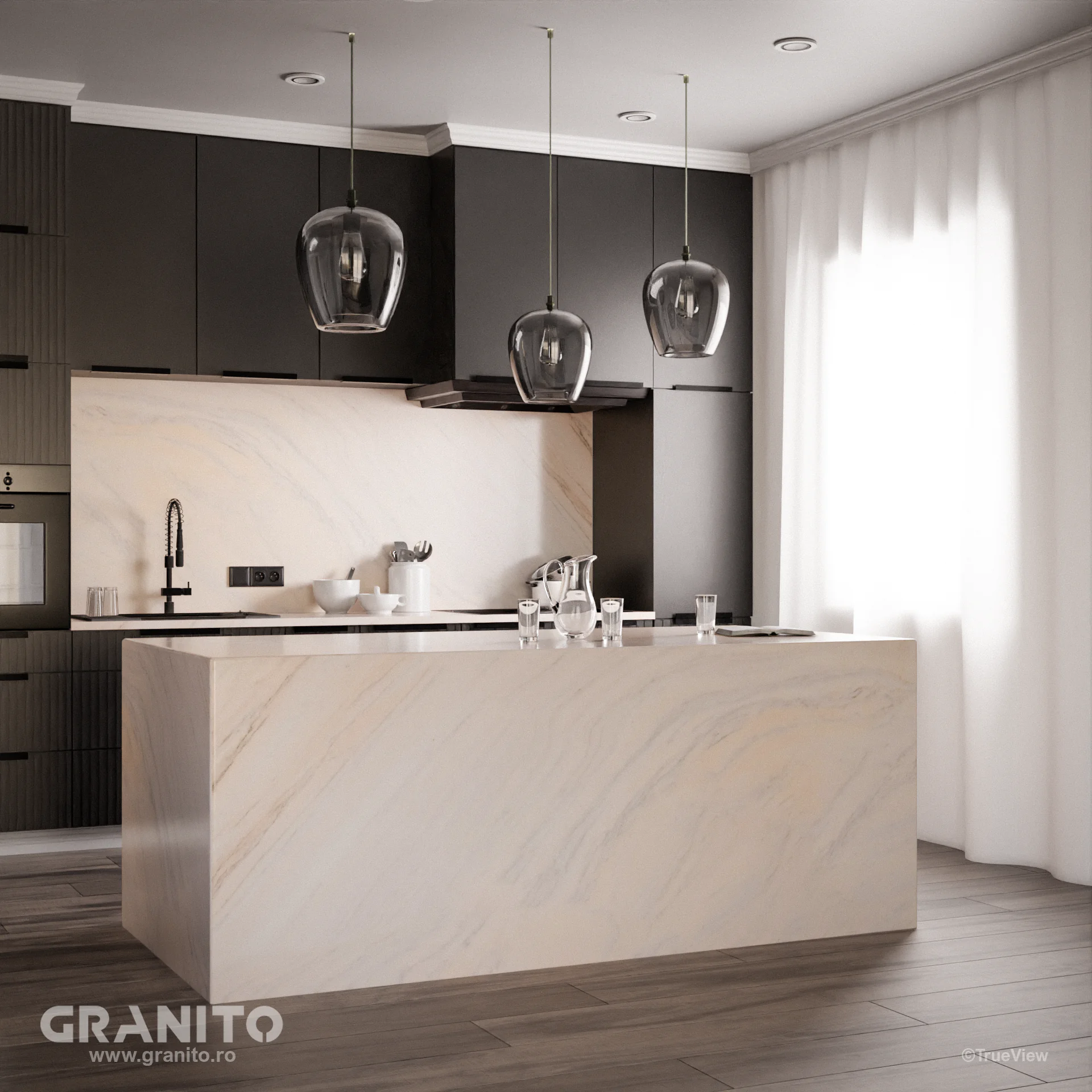 Blaturi de Bucătărie și Insule Marmură Rușchița Alb-Gălbui - Image 5