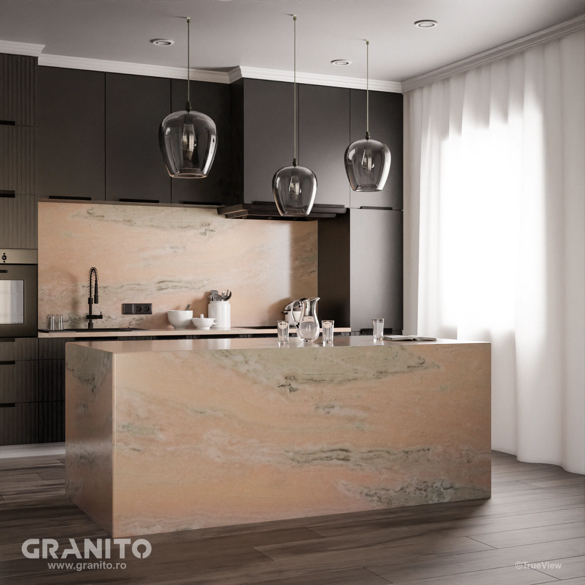 Blaturi de Bucătărie și Insule Marmură Rușchița Roz-Intens - Image 1