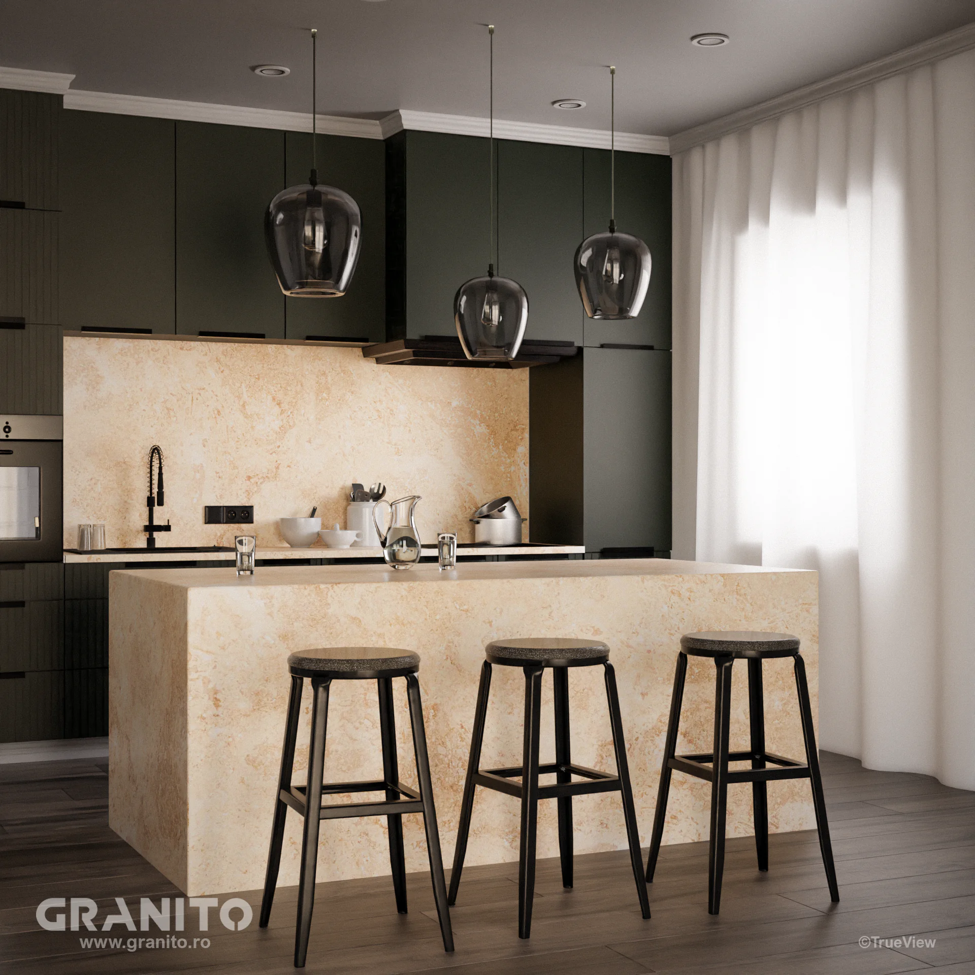 Blaturi de Bucătărie și Insule Travertin Clasic Cross Cut - Image 2