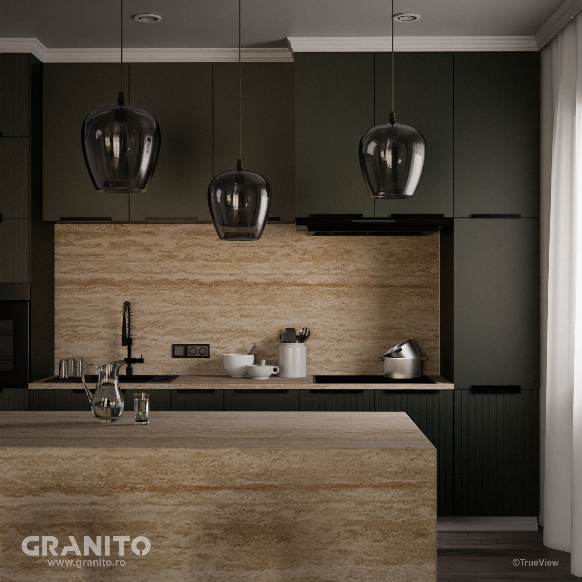 Blaturi de Bucătărie și Insule Travertin Clasic Vein Cut - Image 2