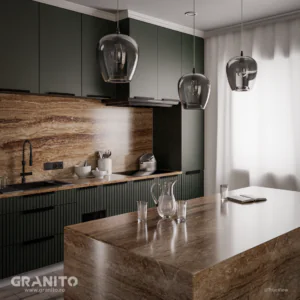 Blaturi de Bucătărie și Insule Travertin Noce Vein Cut - Image 5