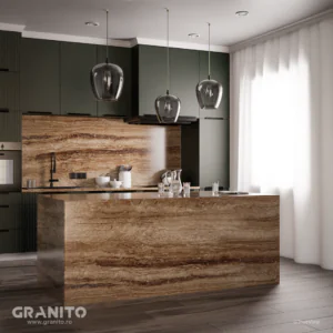 Blaturi de Bucătărie și Insule Travertin Noce Vein Cut