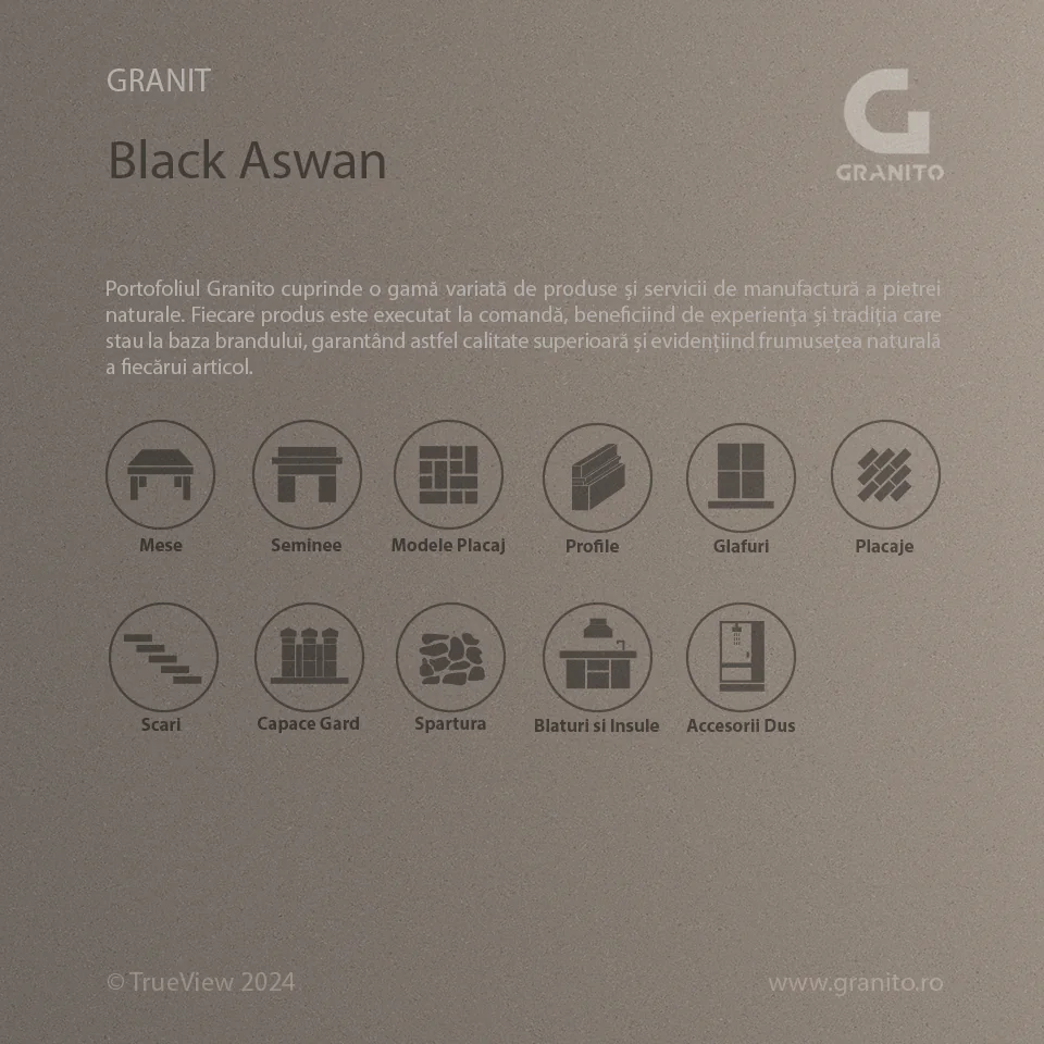 Accesorii pentru Duș Granit Black Aswan - Image 4