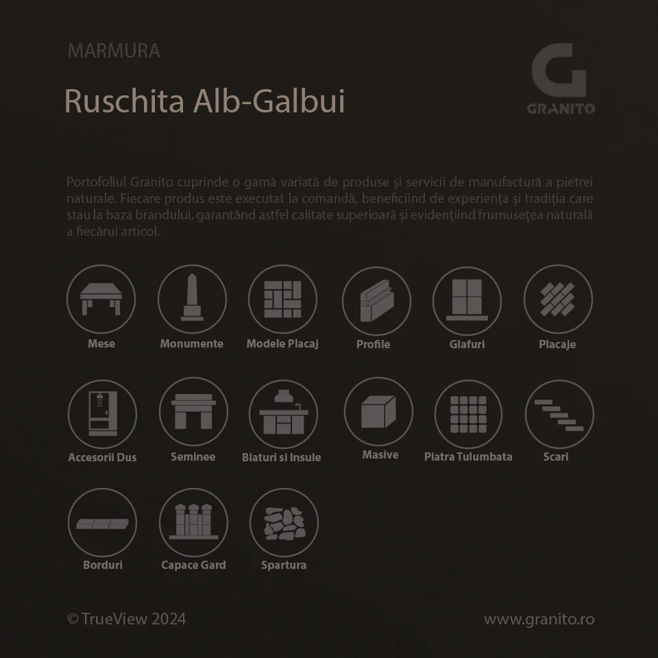 Trepte și Contratrepte Marmură Rușchița Alb-Gălbui - Image 4