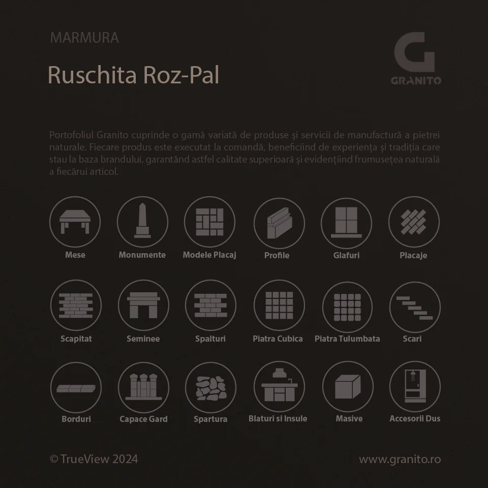 Trepte și Contratrepte Marmură Rușchița Roz-Pal - Image 4