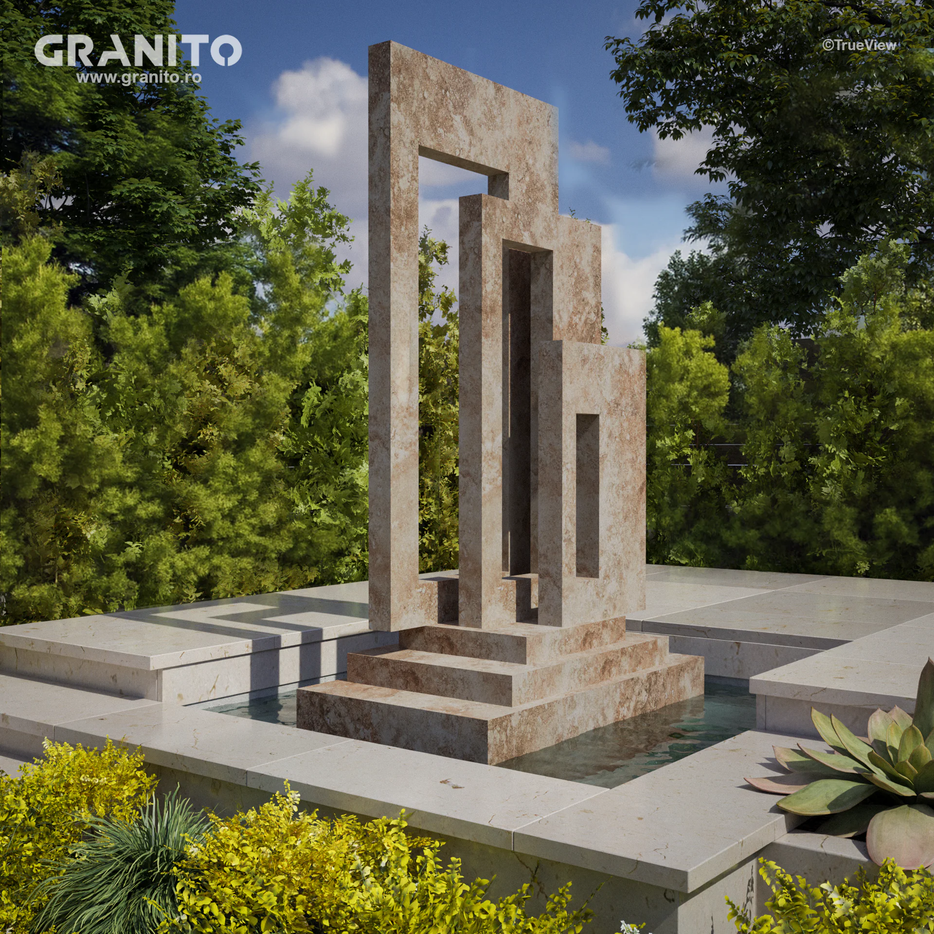 Monumente Travertin Noce Cross Cut - Image 2