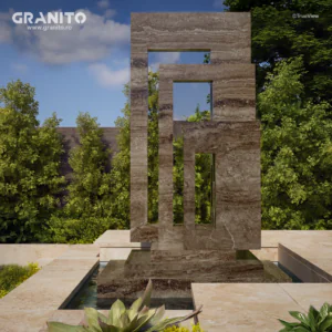 Monumente Travertin Noce Vein Cut - Image 2