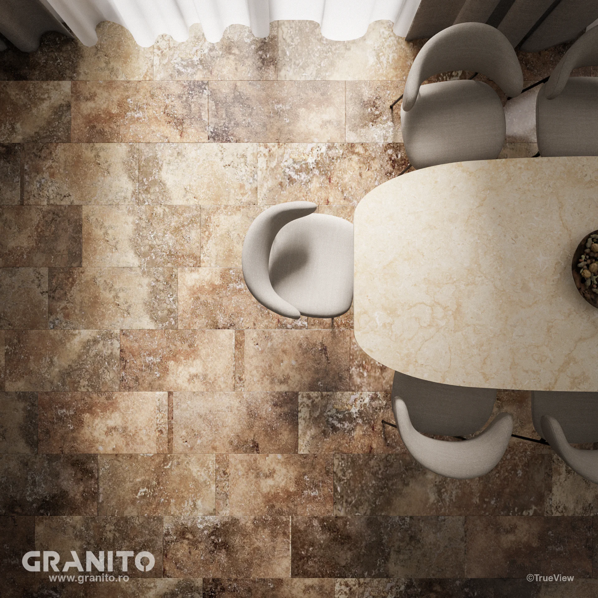 Placaje Interior Travertin Noce Cross Cut - Image 2