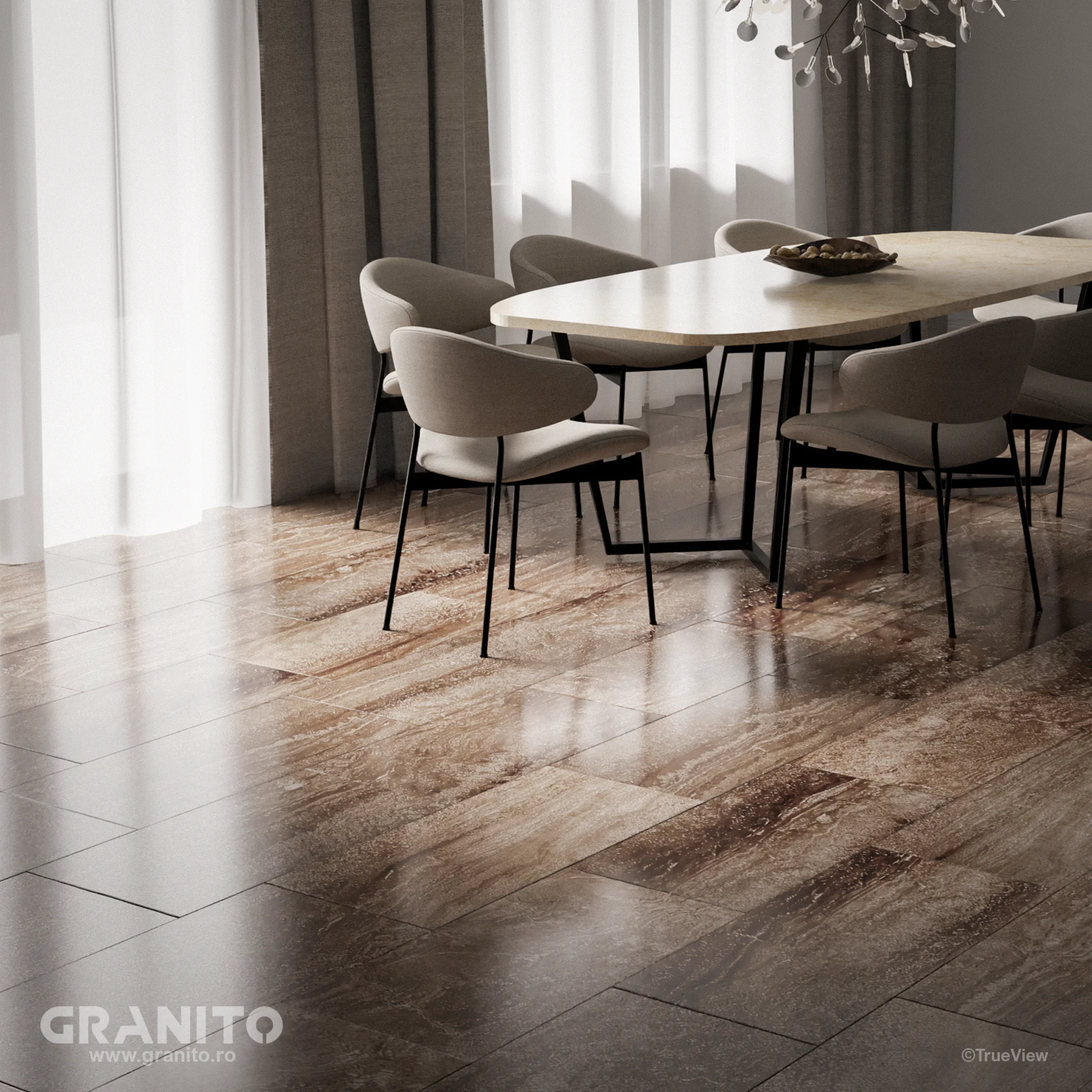 Placaje Interior Travertin Noce Vein Cut - Image 2