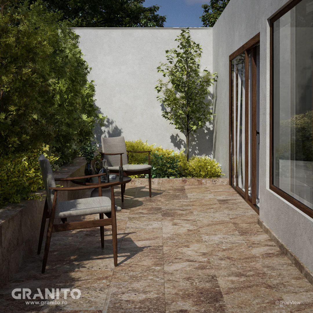 Placaje Exterior Travertin Noce Cross Cut - Image 2