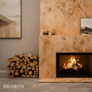 Șeminee Travertin Noce Cross Cut