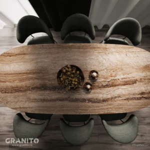 Mese Travertin Noce Vein Cut