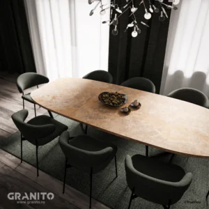 Mese Travertin Noce Cross Cut